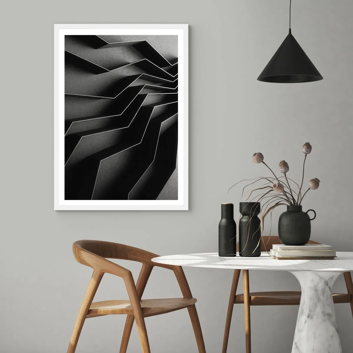 Affiche dans un cadre blanc - Poster - Ordre spatial - 30x40 cm