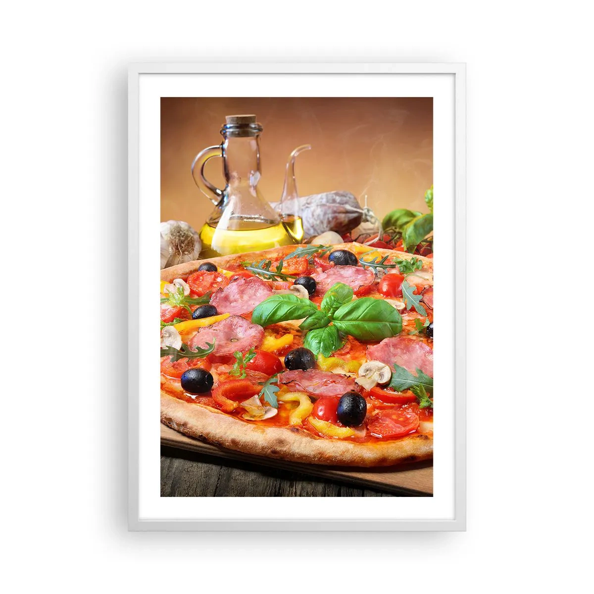 Affiche dans un cadre blanc - Poster - Avec une vraie saveur italienne - 50x70 cm