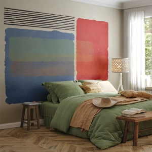 Papier Peint Photo Premium Sand - Blocs de couleurs abstraits dans un style artistique - 100x70cm - Esprit et lettre de la géométrie - Décoration murale moderne pour le salon et la chambre ARTTOR