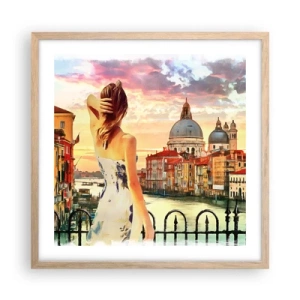 Affiche dans un chêne clair - Poster - Pour une aventure c'est uniquement dans ... - 50x50 cm