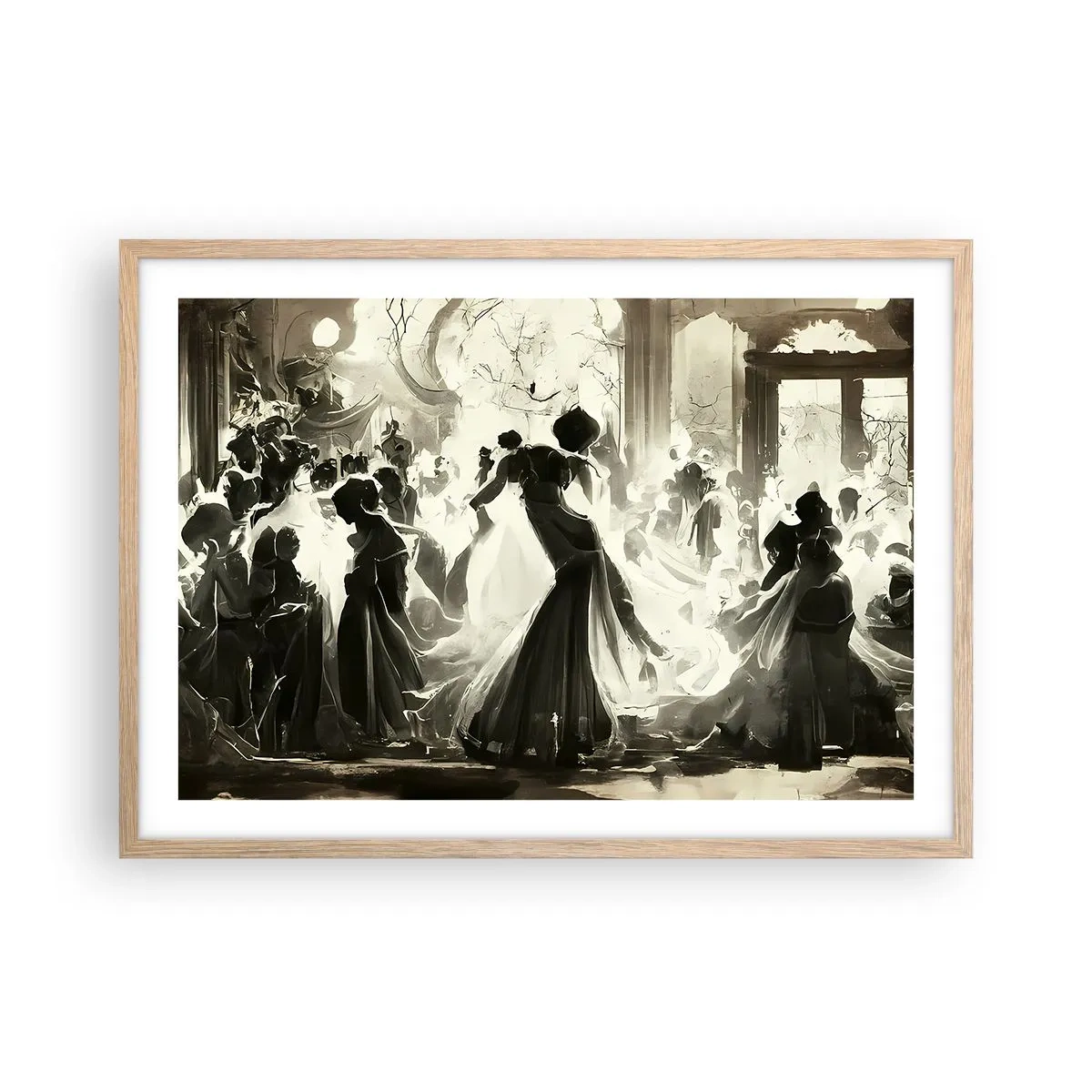 Affiche dans un chêne clair - Poster - La grande mascarade - 70x50 cm