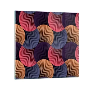 Impression sur verre - Image sur verre - Dans un rythme circulaire - 60x60 cm