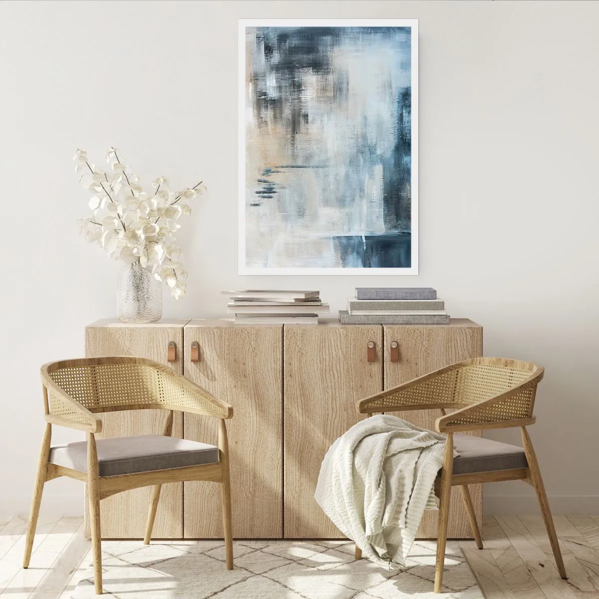 Affiche - Poster - Derrière le rideau bleu - 70x100 cm