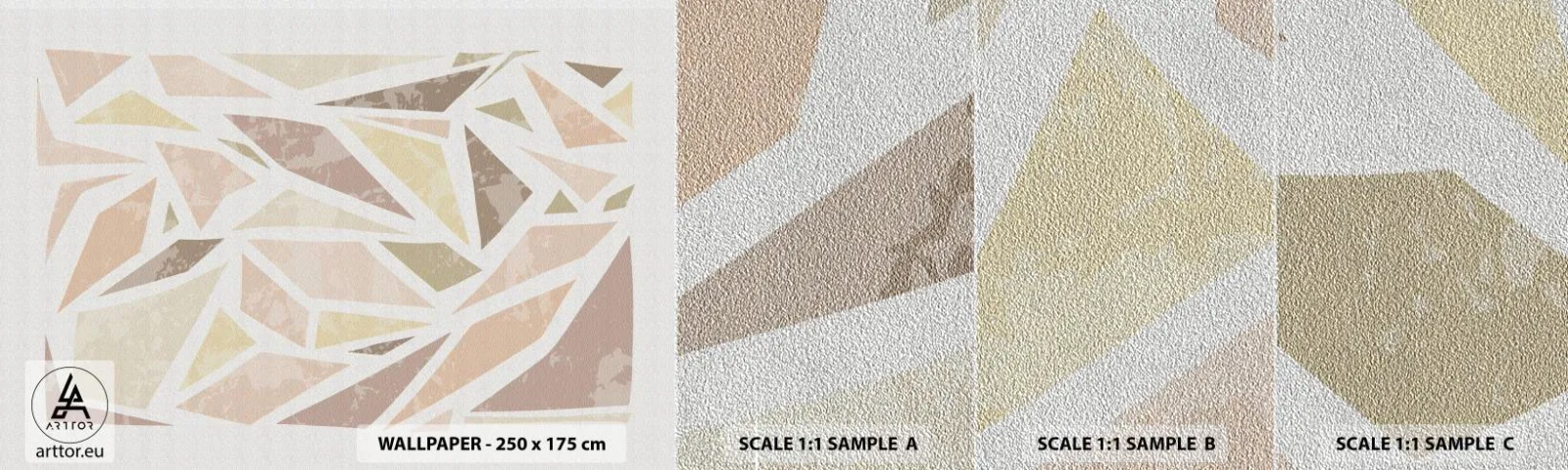 Échantillon de Papier Peint Premium Sand - Composition de vitraux - Minimalisme, Pastel, Bohème - 100x30 cm