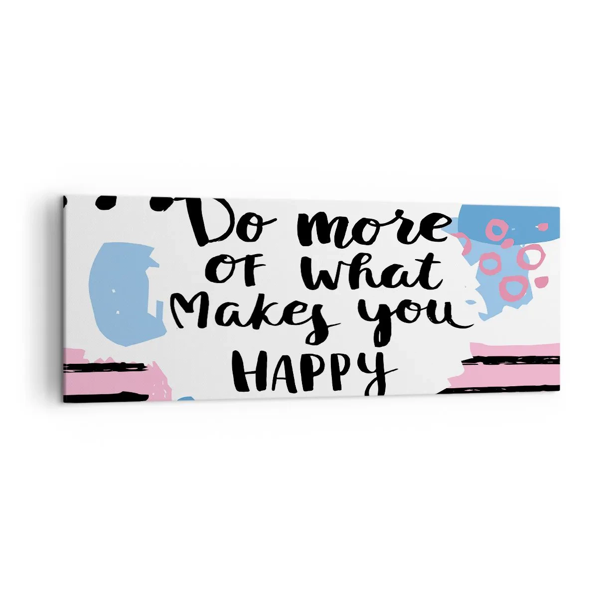 Impression sur toile - Image sur toile - Affiche avec les mots « Faites davantage ce qui vous rend heureux » - 140x50cm - Comment être heureux - Décoration murale moderne pour le salon et la chambre ARTTOR