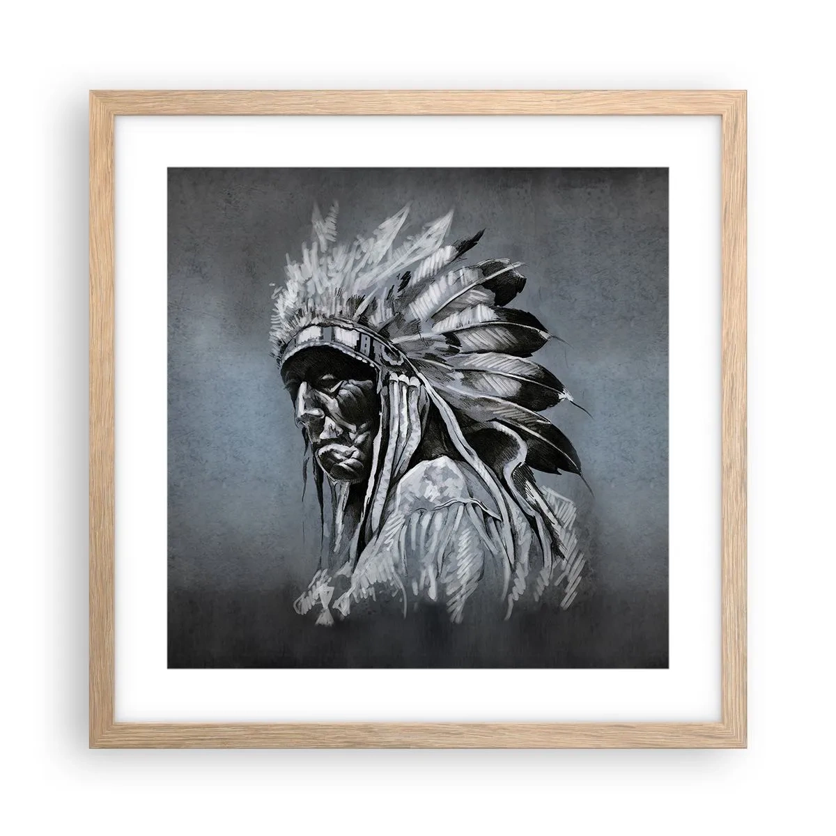 Affiche dans un chêne clair - Poster - Retour aux sources - 40x40 cm