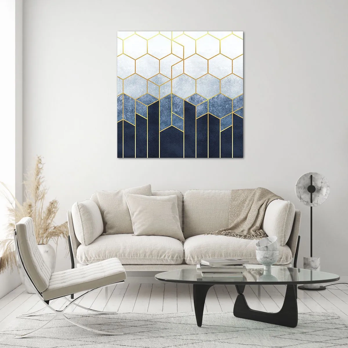Impression sur verre - Image sur verre - Composition en rythme syncopé - 70x70 cm