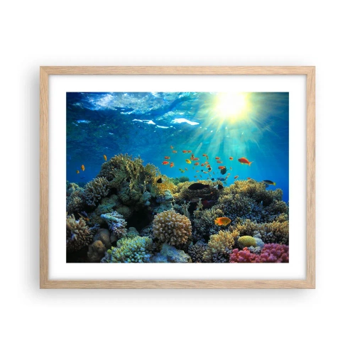 Affiche dans un chêne clair - Poster - Trésor sous-marin - 50x40 cm