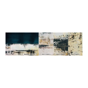 Échantillon de Papier Peint Premium Canvas - Composition horizontale - Abstraction, Morceau, Peinture - 100x30 cm