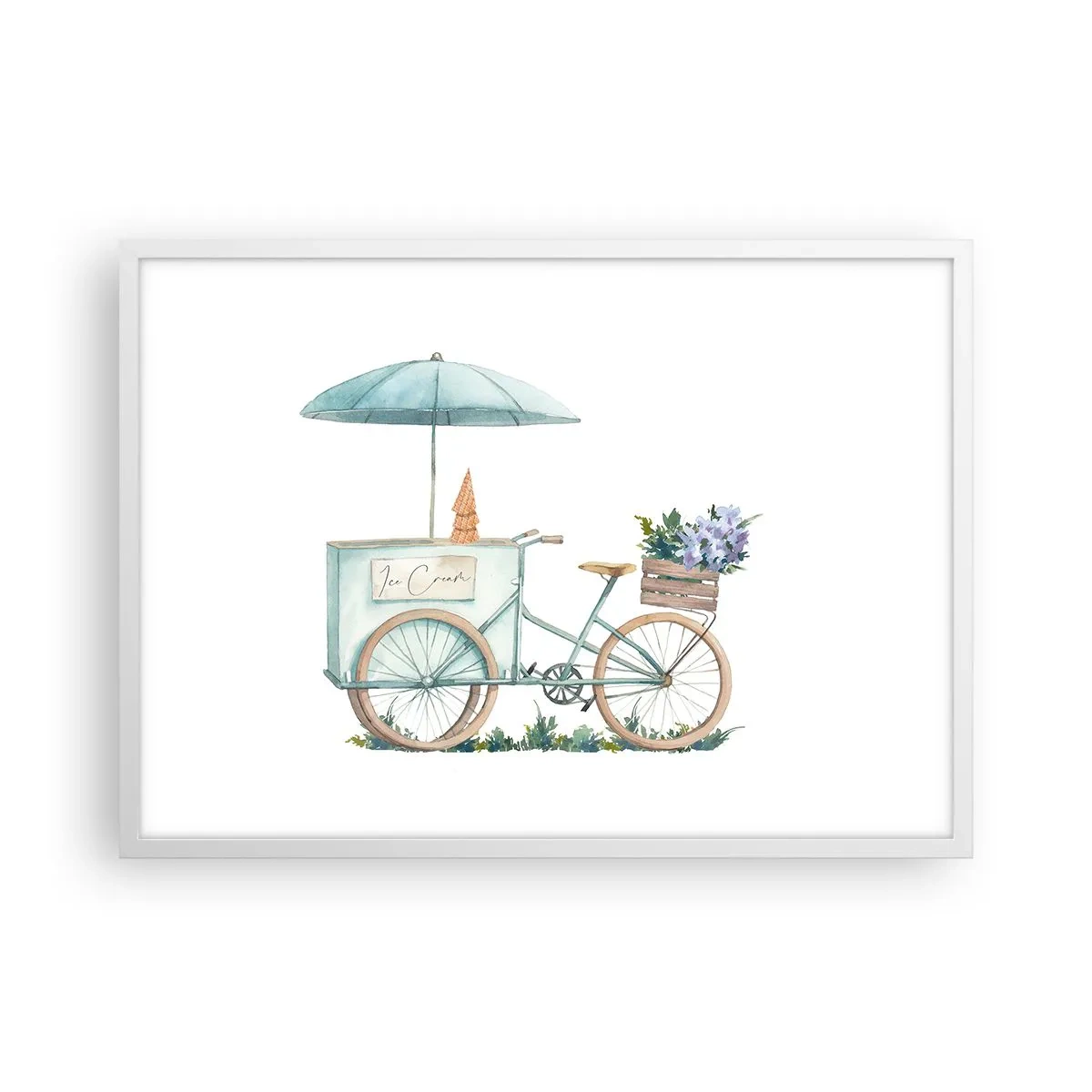 Affiche dans un cadre blanc - Poster - Doux souvenir d'été - 70x50 cm