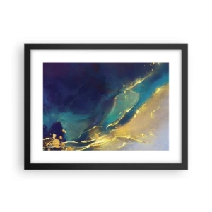Affiche dans un cadre noir - Poster - Coulée d'or - 40x30 cm