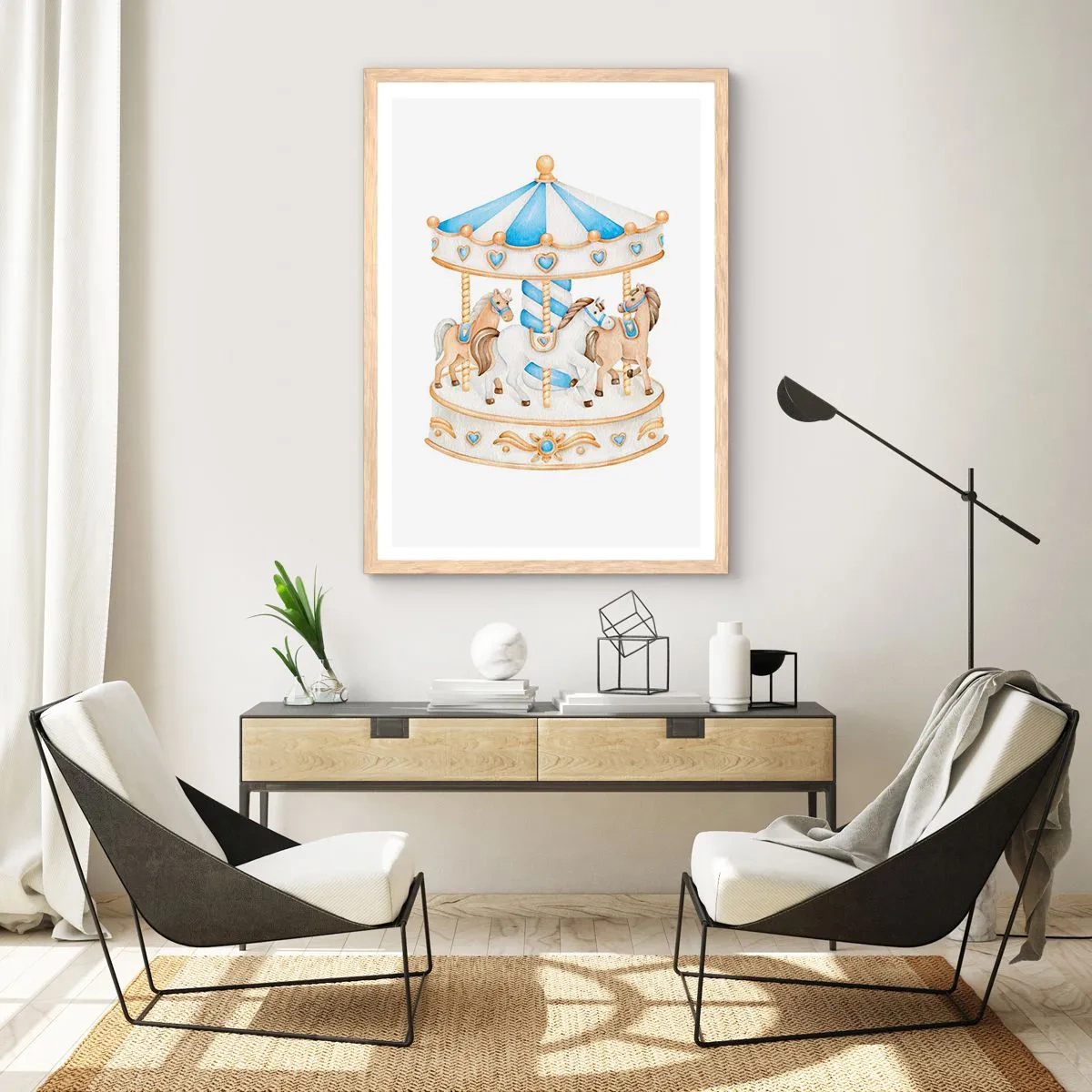 Affiche dans un chêne clair - Poster - Douce enfance - 40x50 cm
