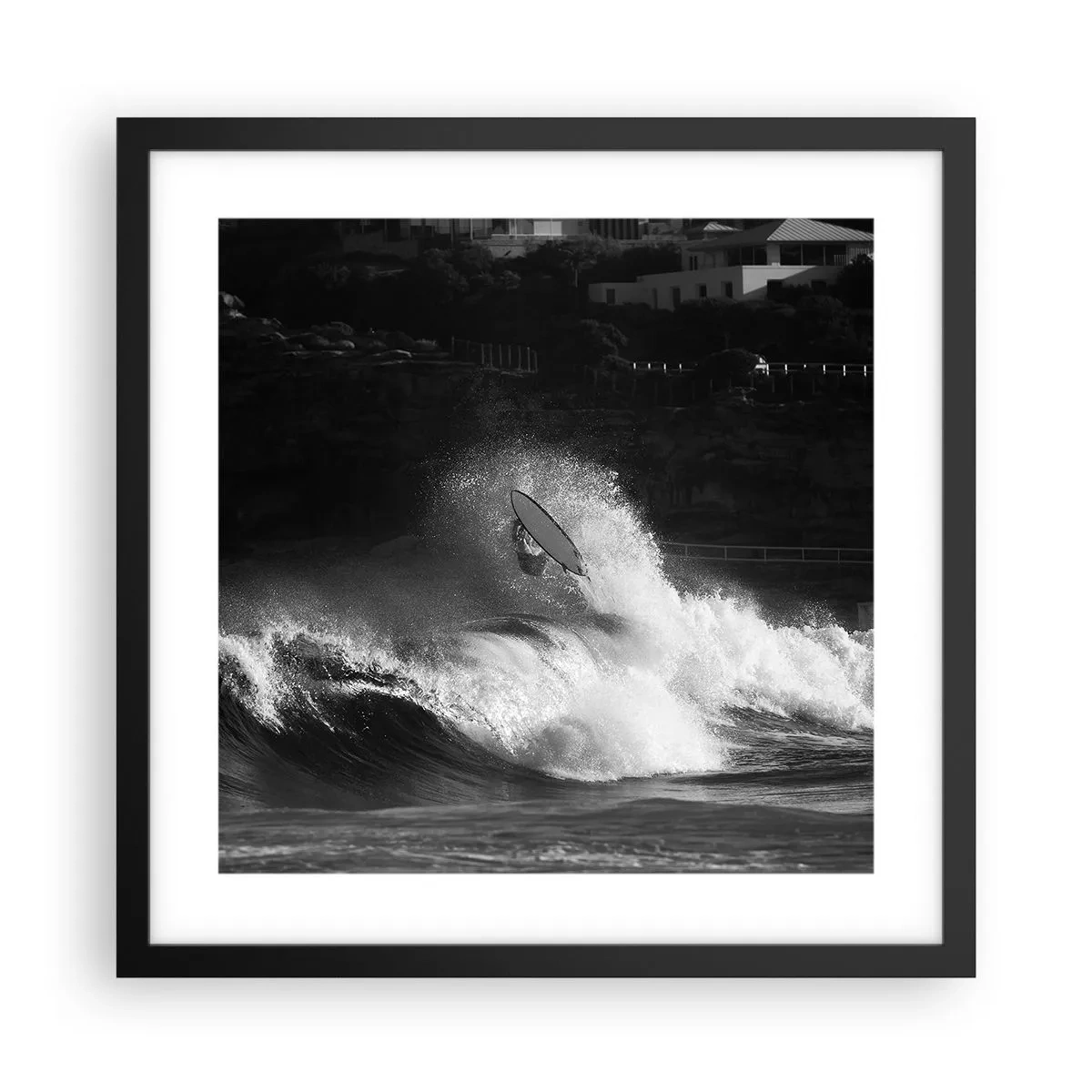 Affiche dans un cadre noir - Poster - Défi accepté! - 40x40 cm