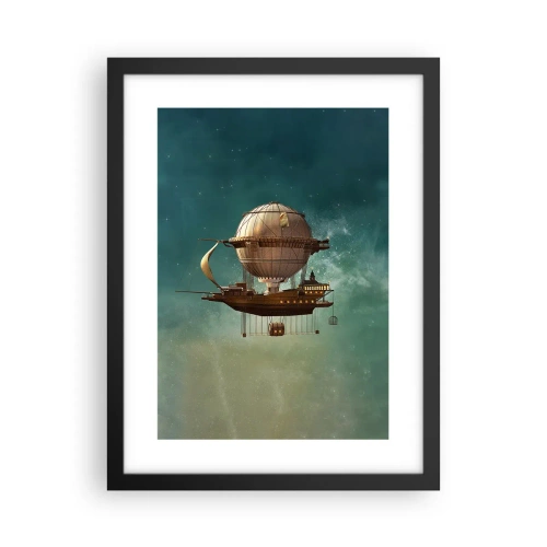 Affiche dans un cadre noir - Poster - Jules Verne vous salue - 30x40 cm