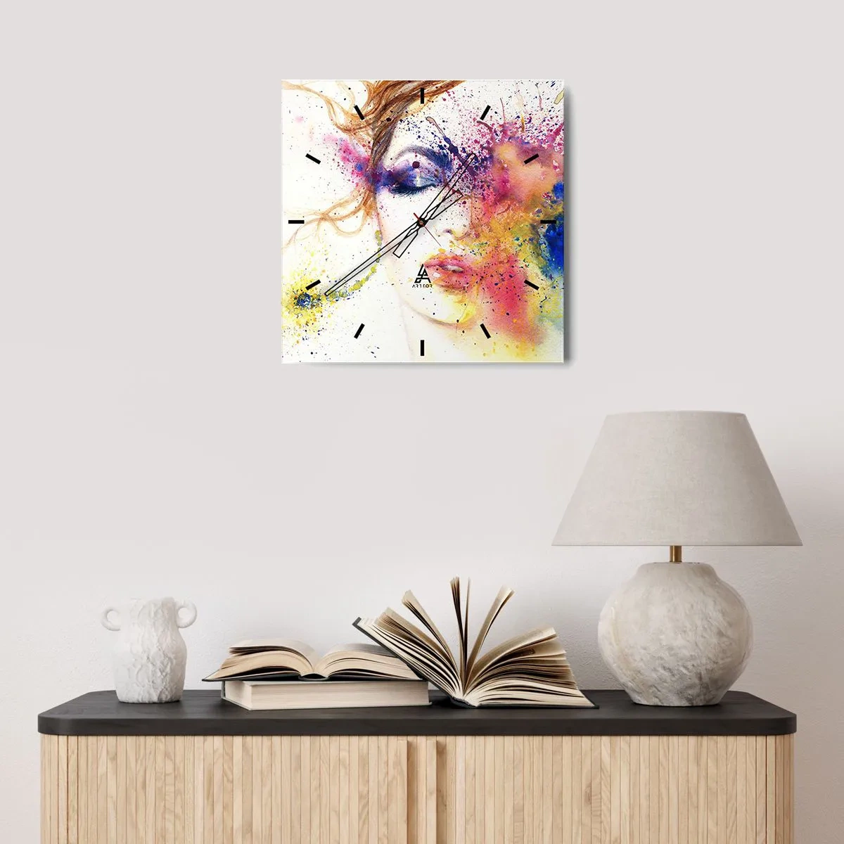 Horloge murale - Pendule murale - Vertiges arc-en-ciel - 30x30 cm