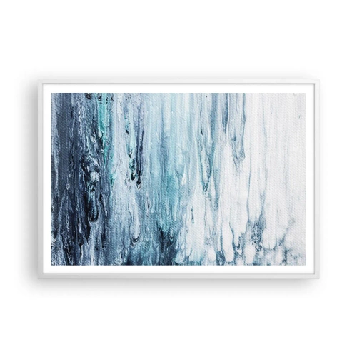 Affiche dans un cadre blanc - Poster - Une glace bleue - 100x70 cm