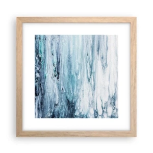 Affiche dans un chêne clair - Poster - Une glace bleue - 30x30 cm