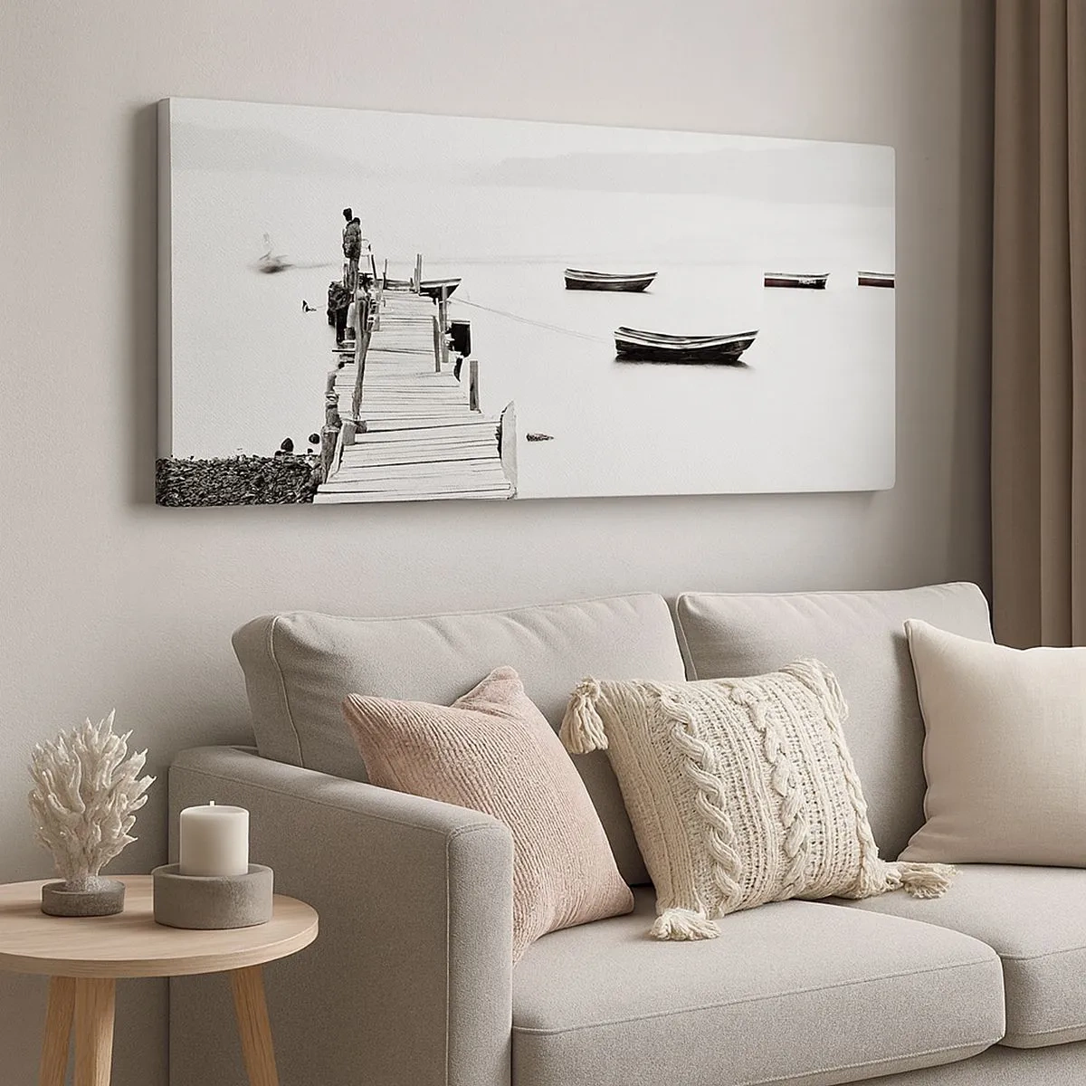 Impression sur toile - Image sur toile - Calme et propre au bord de l'eau - 100x40 cm