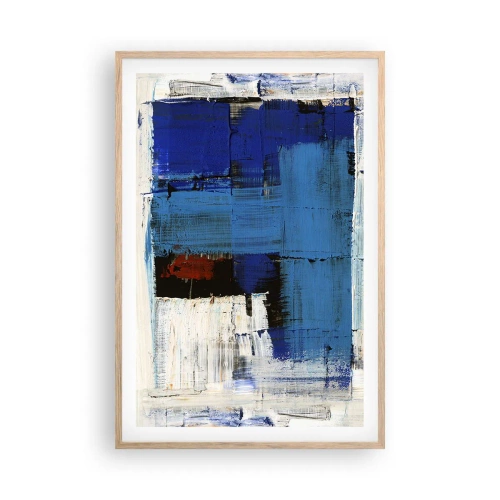 Affiche dans un chêne clair - Poster - Secret de bleu - 61x91 cm