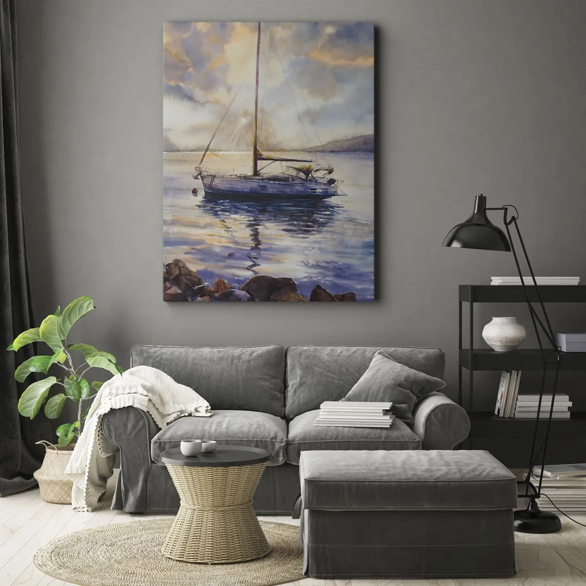 Impression sur toile - Image sur toile - Soirée sur la baie - 45x80 cm