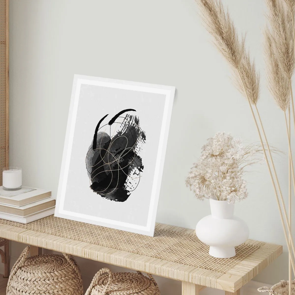 Affiche dans un cadre blanc - Poster - Fait de noir - 61x91 cm