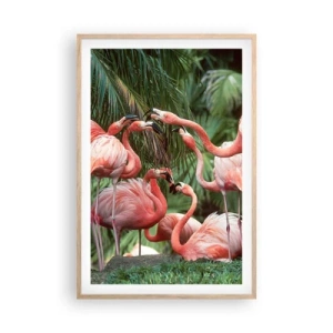 Affiche dans un chêne clair - Poster - Potins d'après-midi - 61x91 cm