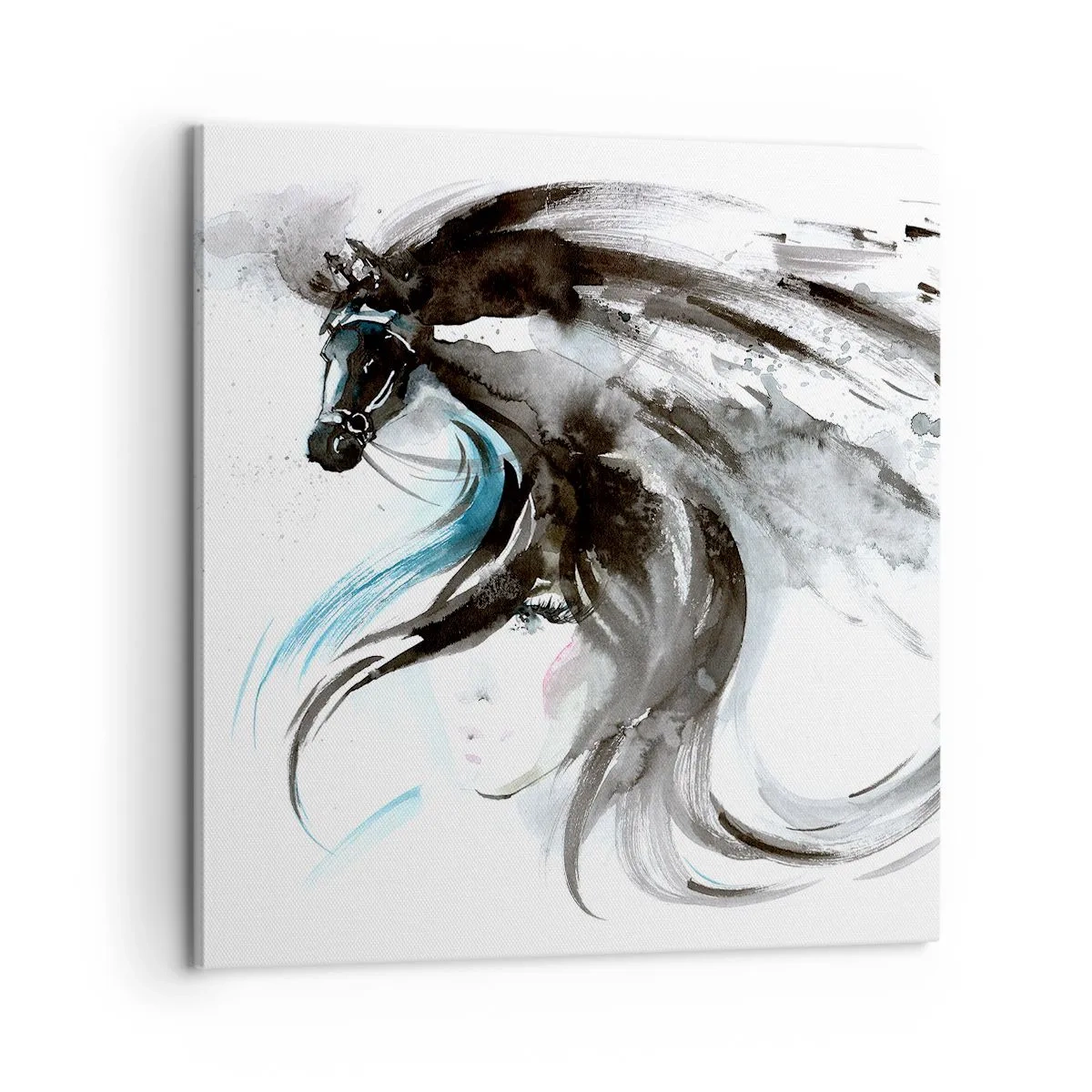Impression sur toile - Image sur toile - Galop du prince noir - 60x60 cm