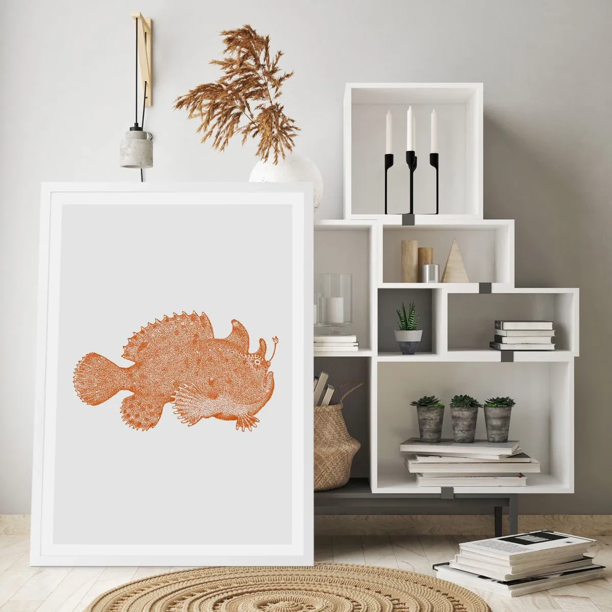 Affiche dans un cadre blanc - Poster - Et pourtant un poisson - 30x40 cm