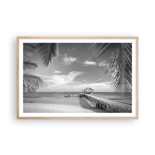 Affiche dans un chêne clair - Poster - Souvenirs ou rêve? - 91x61 cm