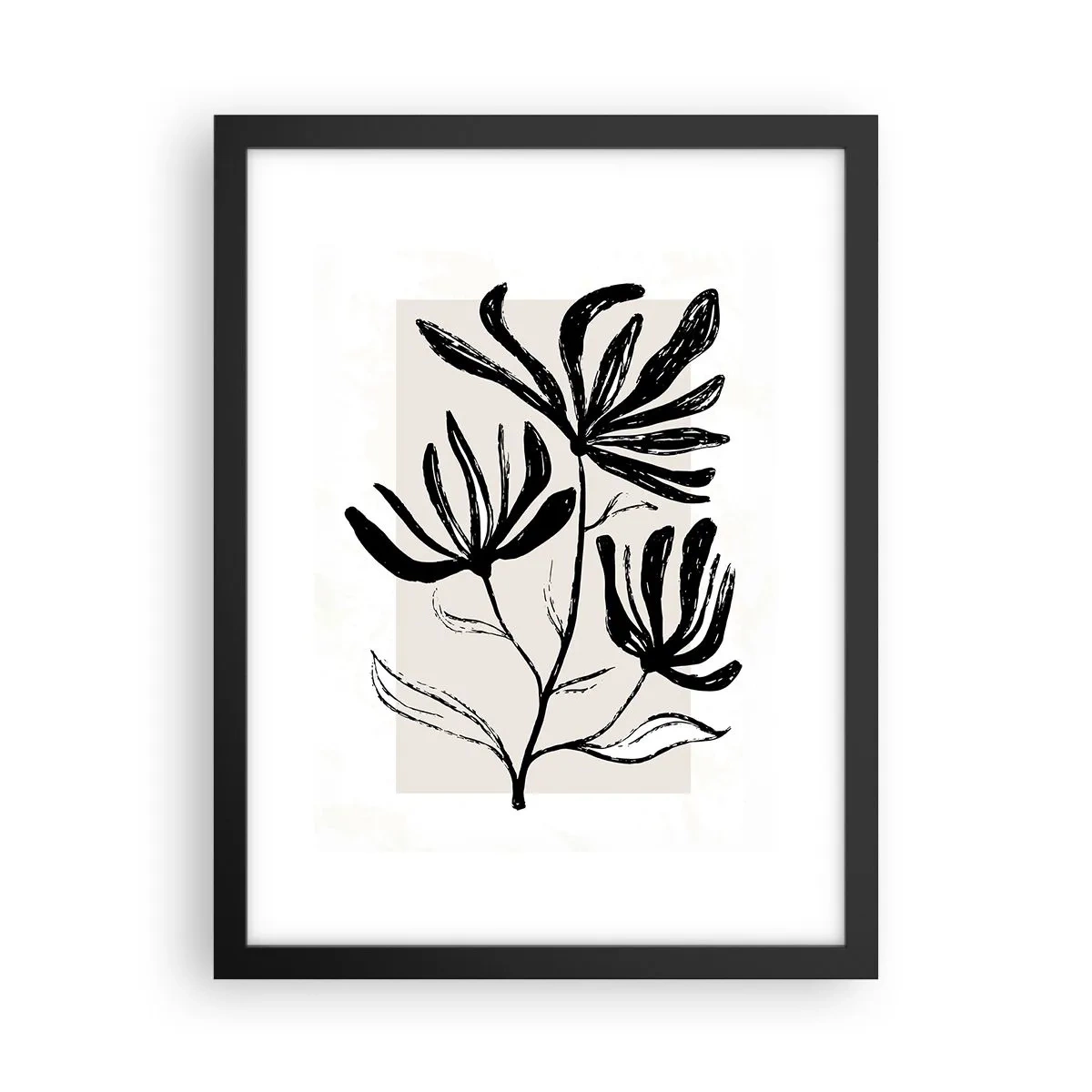 Affiche dans un cadre noir - Poster - Esquisse pour l'herbier - 30x40 cm