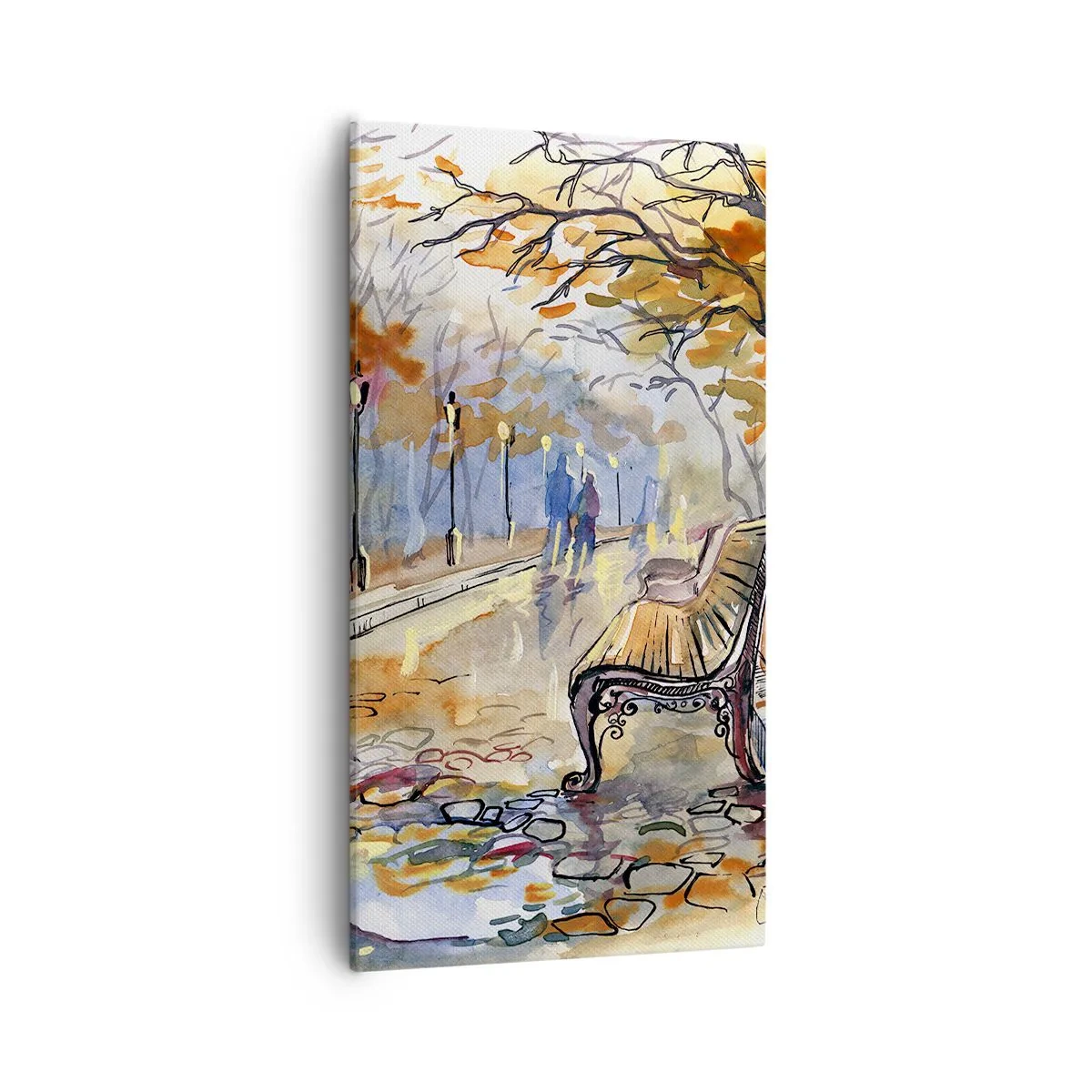 Impression sur toile - Image sur toile - Errer ensemble à l'automne - 55x100 cm