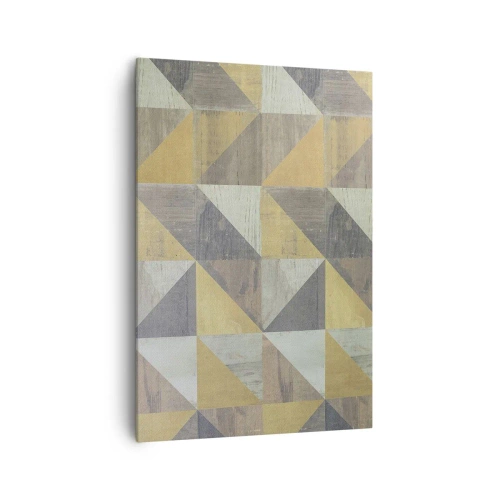 Impression sur toile - Image sur toile - Composition géométrique de triangles aux tons terreux - 70x100cm - Suivant l'angle du triangle - Décoration murale moderne pour le salon et la chambre ARTTOR