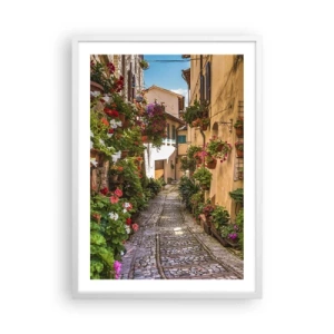 Affiche dans un cadre blanc - Poster - Ruelle italienne - 50x70 cm