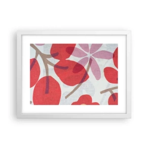 Affiche dans un cadre blanc - Poster - Composition florale dans les roses - 40x30 cm