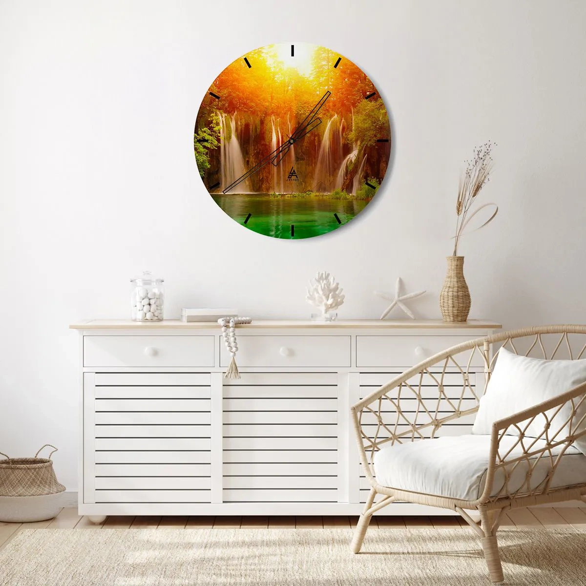 Horloge murale - Pendule murale - Au soleil et à l'ombre - 40x40 cm