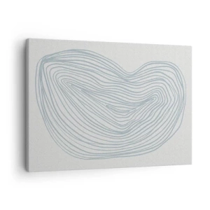 Impression sur toile - Image sur toile - Motif de vague abstrait en bleu délicat - 70x50cm - Une goutte de sourire - Décoration murale moderne pour le salon et la chambre ARTTOR