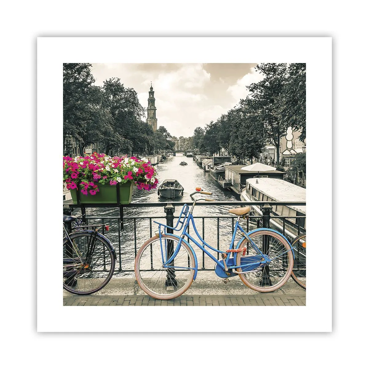 Affiche - Poster - Couleurs de rue d'Amsterdam - 40x40 cm