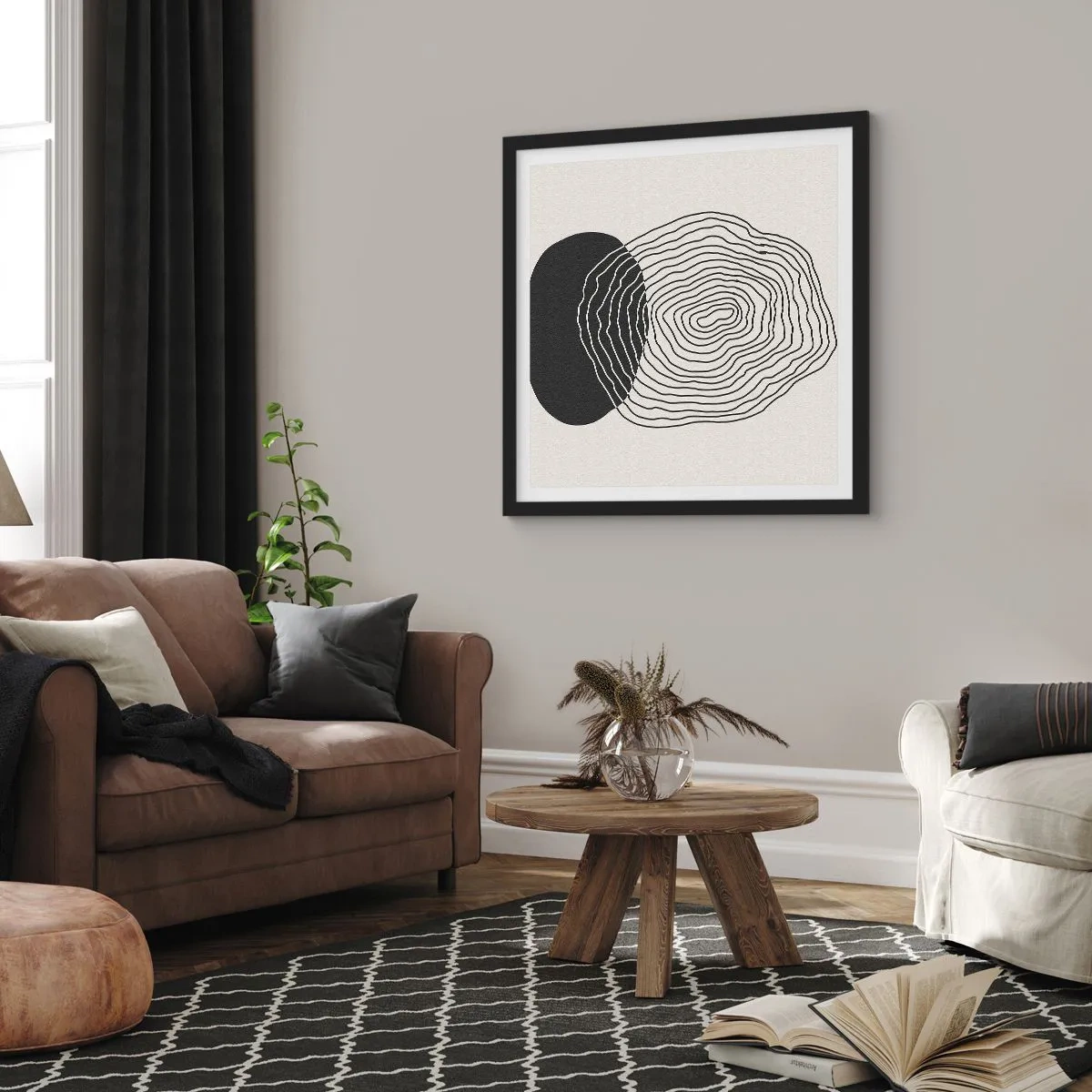 Affiche dans un cadre noir - Poster - Durabilité et oscillation - 60x60 cm