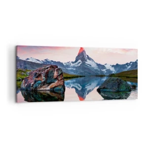 Impression sur toile - Image sur toile - Le coeur des montagnes est chaud - 100x40 cm