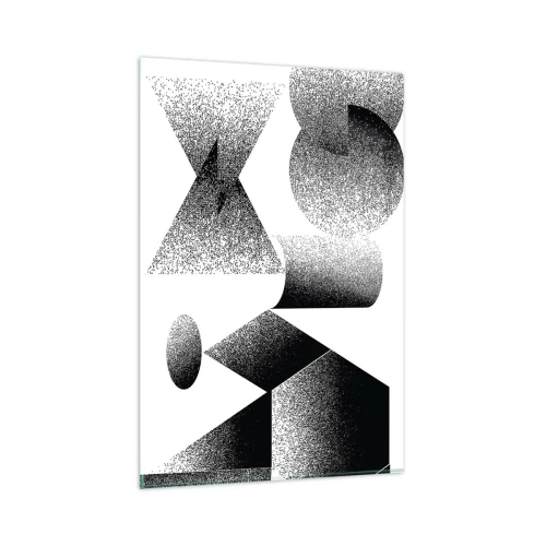 Impression sur verre - Image sur verre - Géométrie composée d'angles et de formes ovales - 80x120cm - Angles et ovales - Décoration murale moderne pour le salon et la chambre ARTTOR