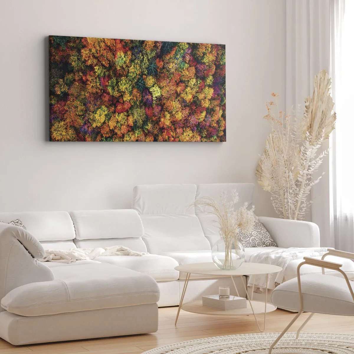 Impression sur toile - Image sur toile - Bouquet d'arbres automnal - 100x40 cm