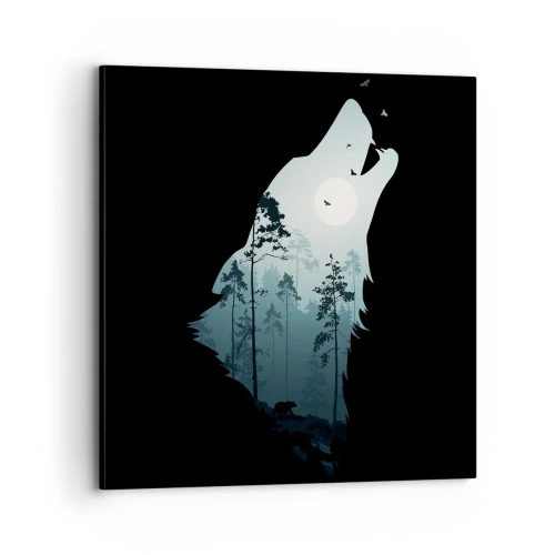 Impression sur toile - Image sur toile - La voix de nuit de la forêt - 70x70 cm