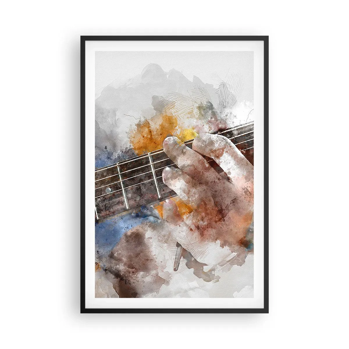 Affiche dans un cadre noir - Poster - La poésie entre les cordes - 61x91 cm