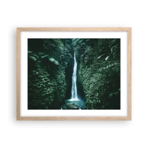 Affiche dans un chêne clair - Poster - Fontaine tropicale - 50x40 cm