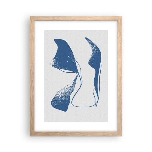 Affiche dans un chêne clair - Poster - Abstraction ailée - 30x40 cm