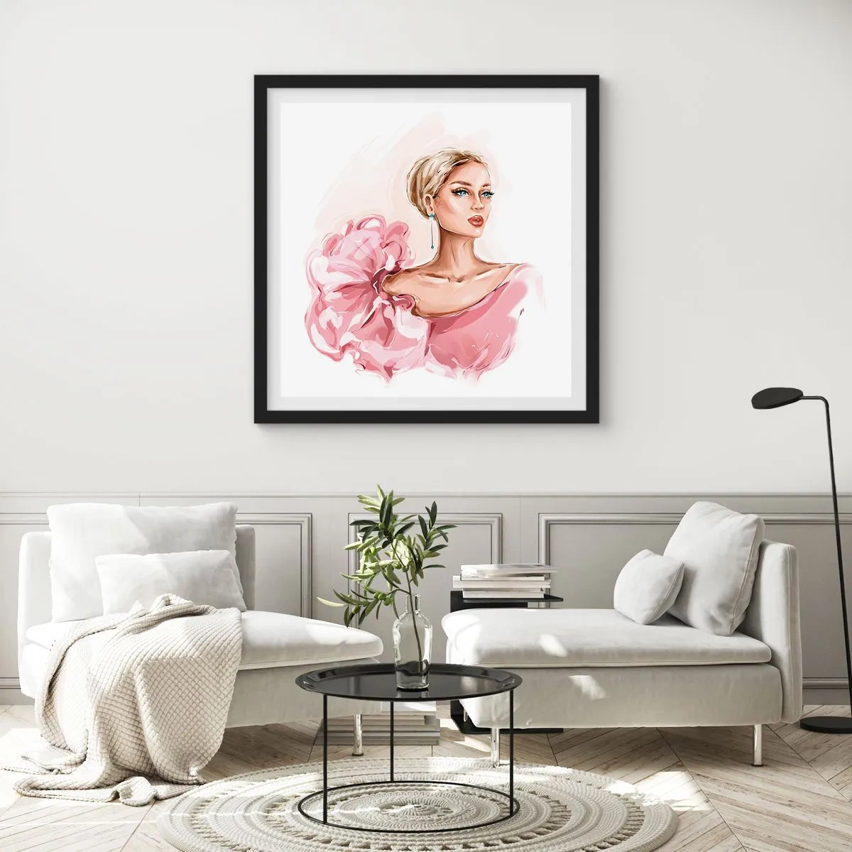 Affiche dans un cadre noir - Poster - Comme peinte... - 60x60 cm