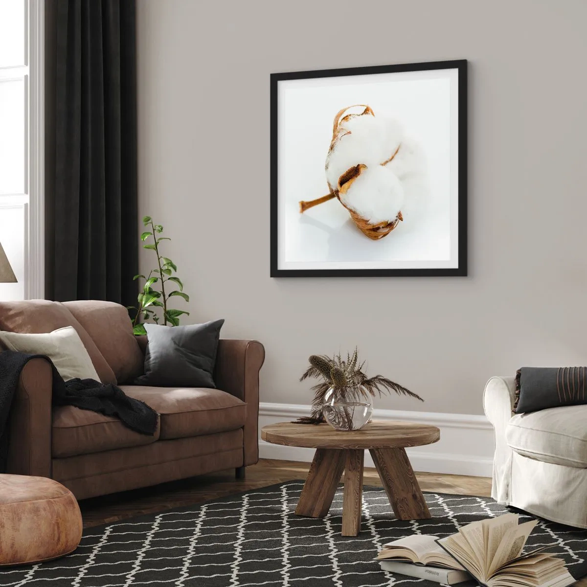 Affiche dans un cadre noir - Poster - Doux par nature - 60x60 cm