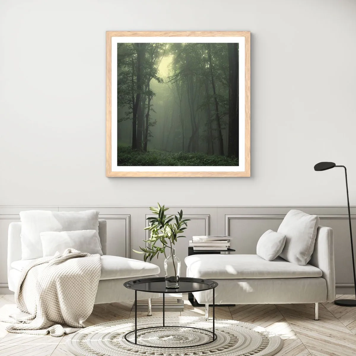 Affiche dans un chêne clair - Poster - Avant qu'il ne se réveille - 40x40 cm