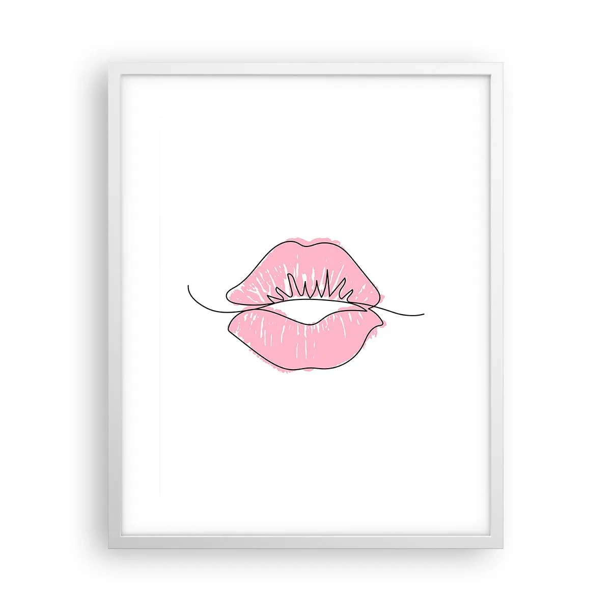 Affiche dans un cadre blanc - Poster - Prêt à l'embrassade? - 40x50 cm