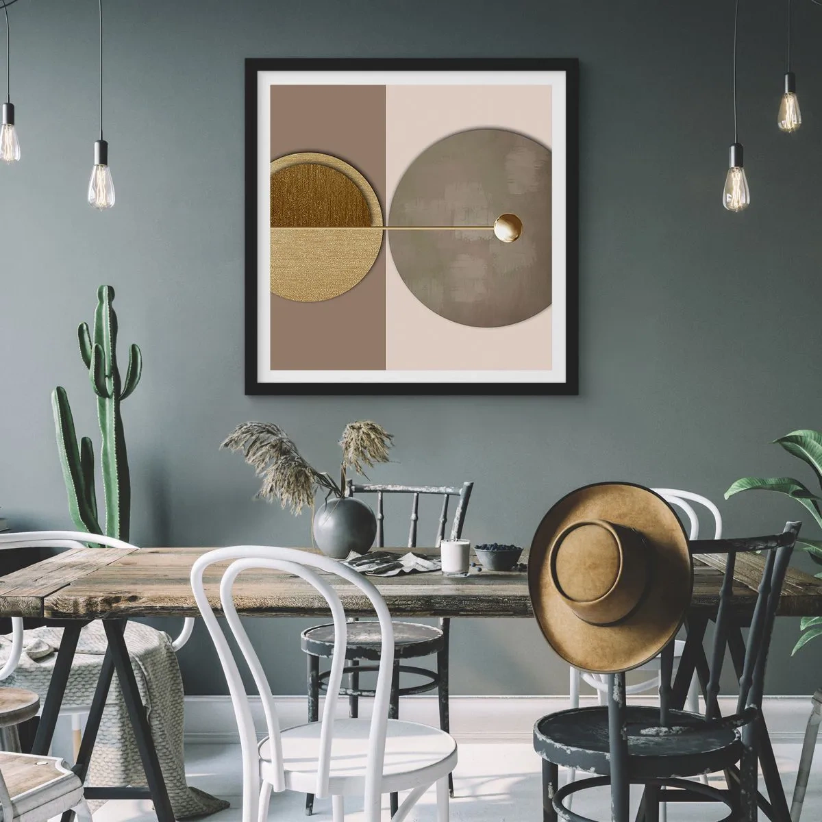 Affiche dans un cadre noir - Poster - Équilibre parfait - 40x40 cm